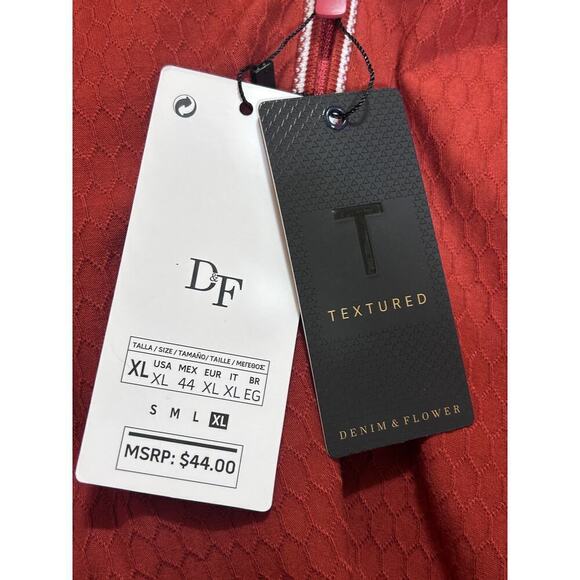 Denim & Flower Ricky Singh Men's Shirt XL Rust White Trim Honeycomb Pattern NWT - Picture 6 of 8